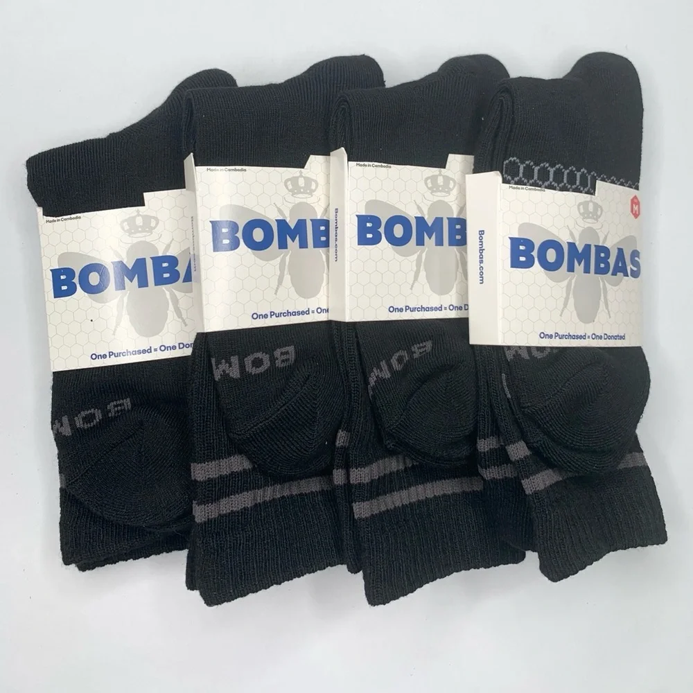Bombas Black and Gray Athletic Socks